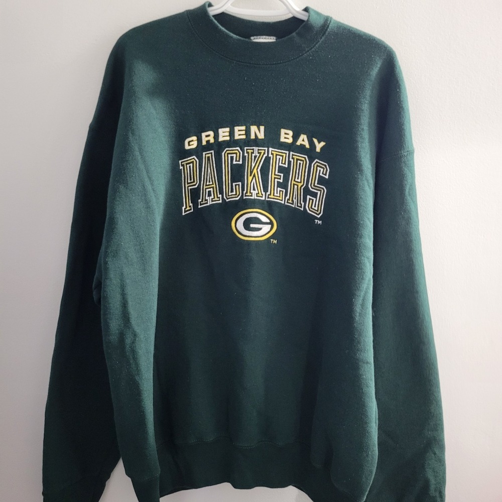 VTG Pro‎ Player Green Bay Packers Crewneck Sweatshirt Size XL Green Made In USA